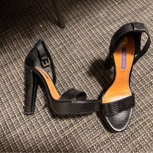Ralph Lauren Black Strappy Heels